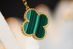 Aura CLOVER OHRRINGE GOLD MALACHIT DIAMANT 3 MOTIVE