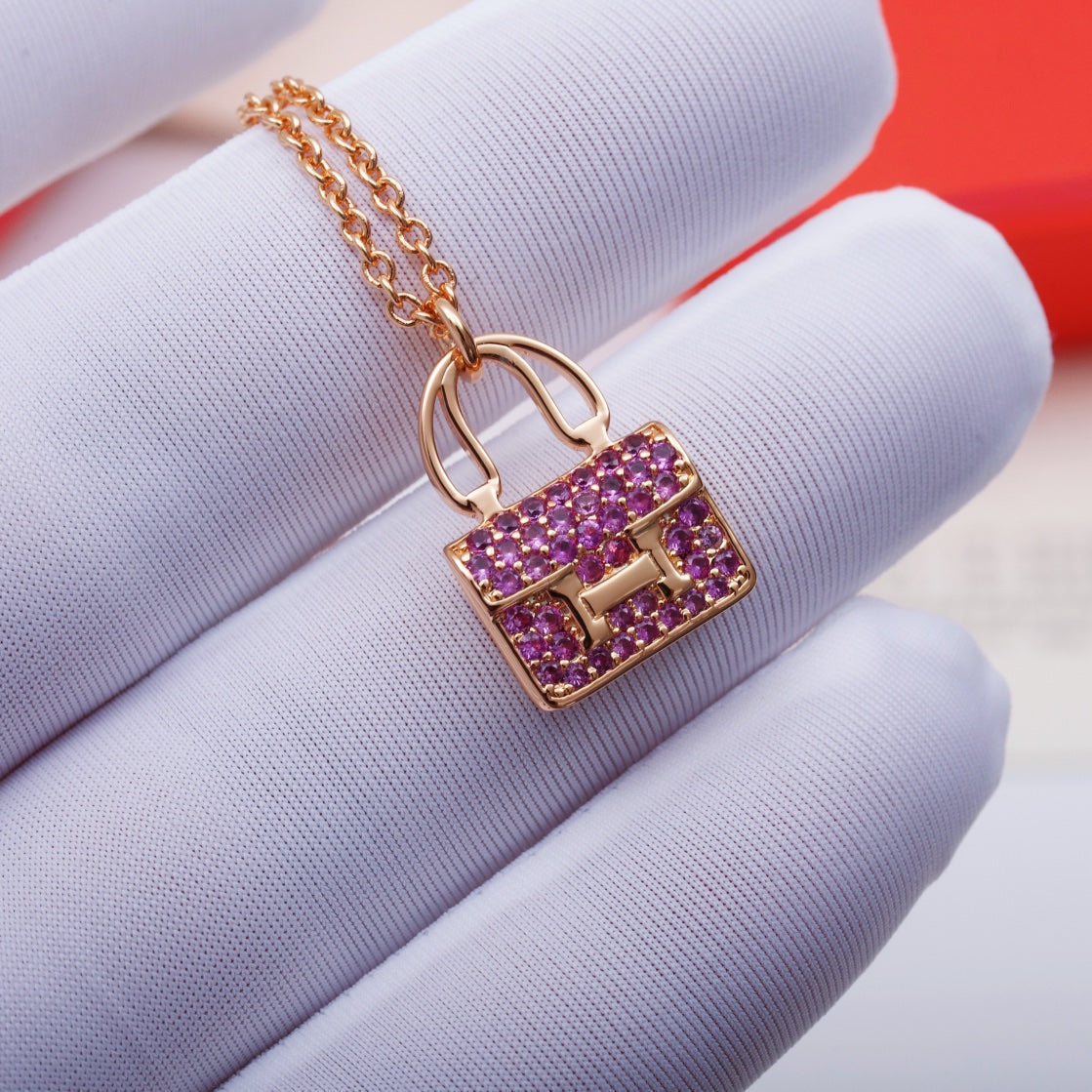 [⭐Aura ]CONSTANCE PEDANT PURPLE DIAMOND NECKLACE