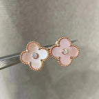 Aura CLOVER MEDIUM 1 MOTIVE ROSA MOP DIAMANT OHRRINGE