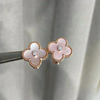 Aura CLOVER MEDIUM 1 MOTIVE ROSA MOP DIAMANT OHRRINGE