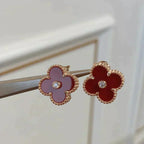 Aura CLOVER MEDIUM 1 MOTIVE CARNELIAN DIAMANT Ohrringe