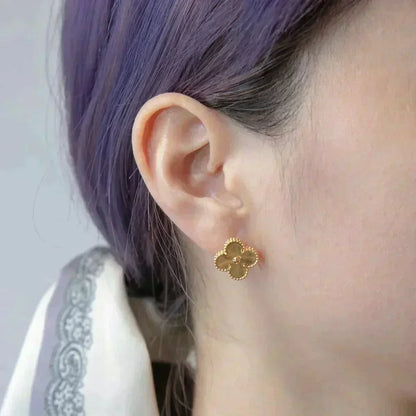 [⭐Aura ]CLOVER MEDIUM 1 MOTIFS LASER EARRINGS