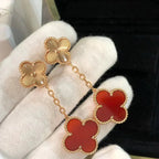 Aura CLOVER 2 MOTIF  LASER CARNELIAN EARRINGS