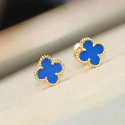 [⭐Aura ]CLOVER MINI 9.5MM TURQUOISE EARRINGS