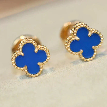 [⭐Aura ]CLOVER MINI 9.5MM TURQUOISE EARRINGS