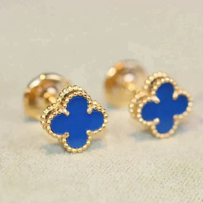 [⭐Aura ]CLOVER MINI 9.5MM TURQUOISE EARRINGS