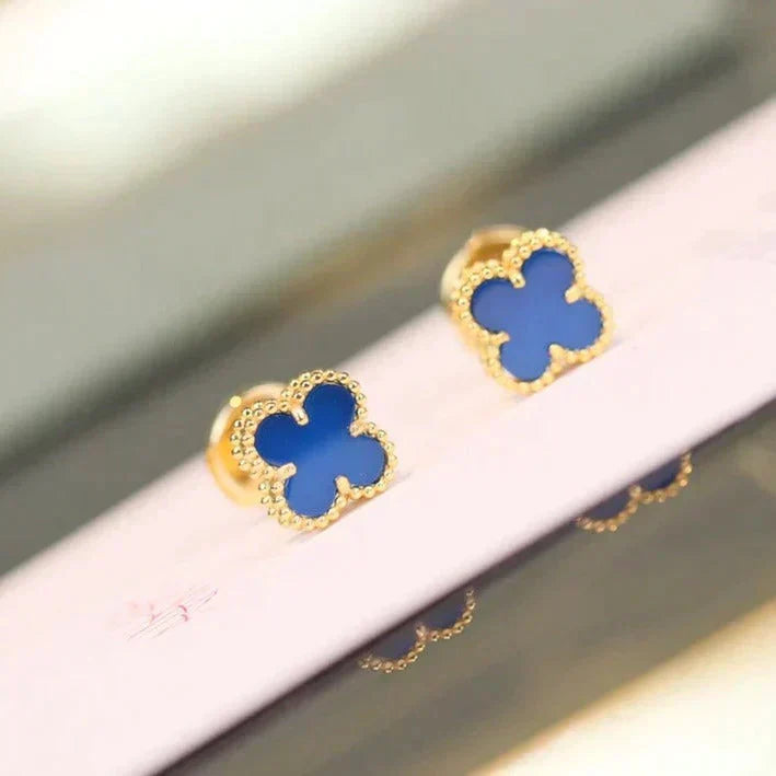 [⭐Aura ]CLOVER MINI 9.5MM TURQUOISE EARRINGS
