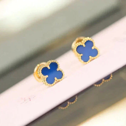[⭐Aura ]CLOVER MINI 9.5MM TURQUOISE EARRINGS