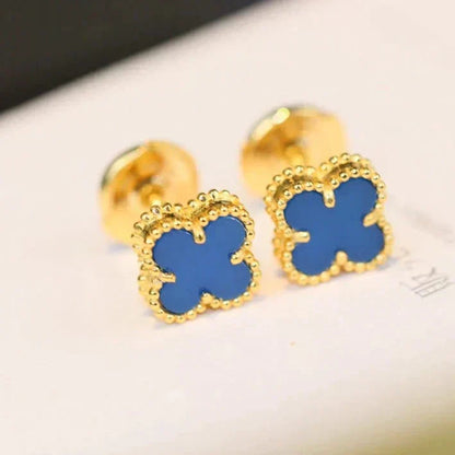 [⭐Aura ]CLOVER MINI 9.5MM TURQUOISE EARRINGS