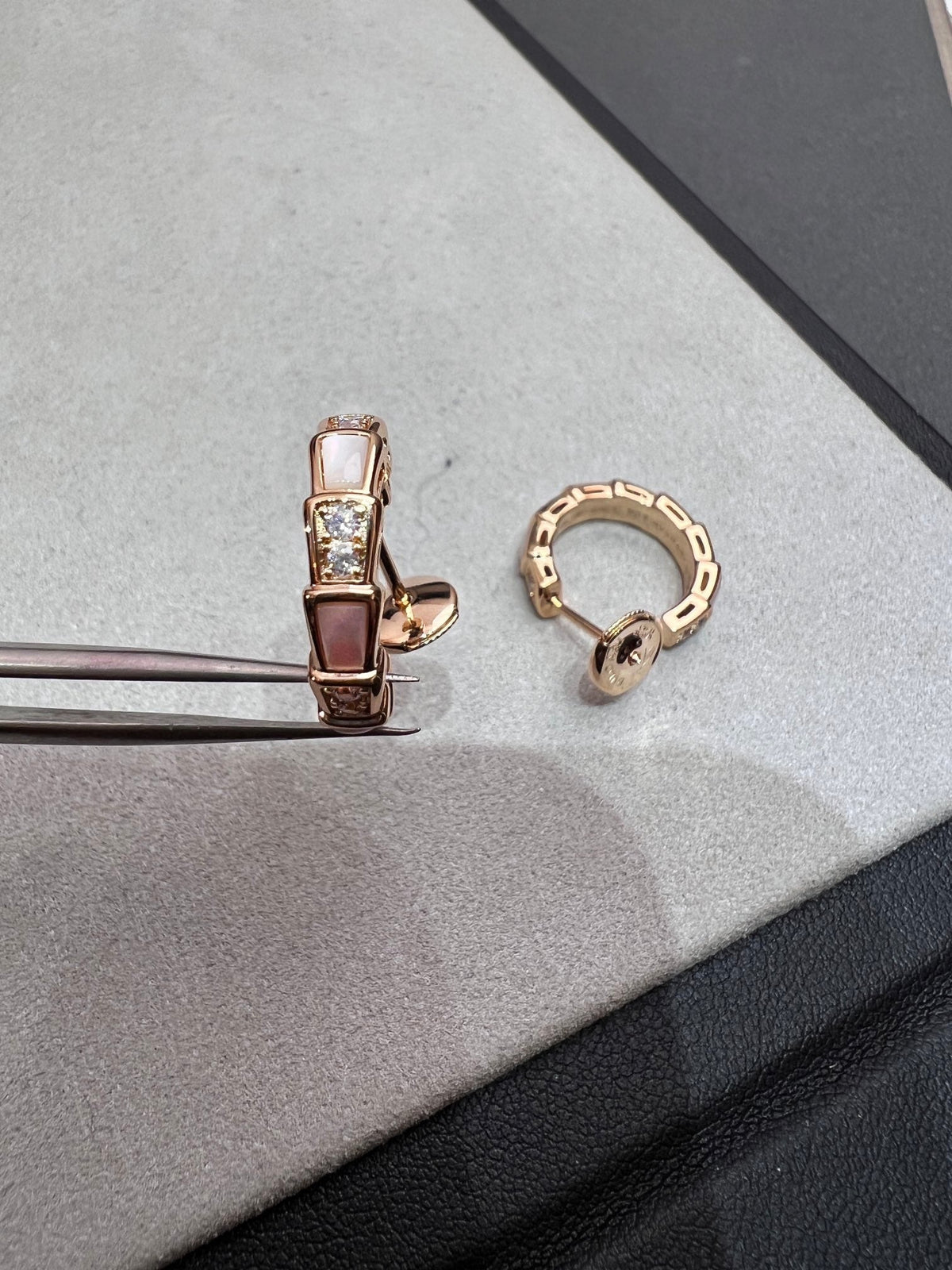 [⭐Veya]SERPENTI OHRRINGE AUS ROSÉGOLD MIT PERLMUTT