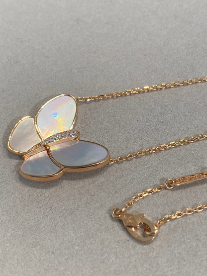 Aura BUTTERFLY GOLD MOP DIAMANT HALSKETTE