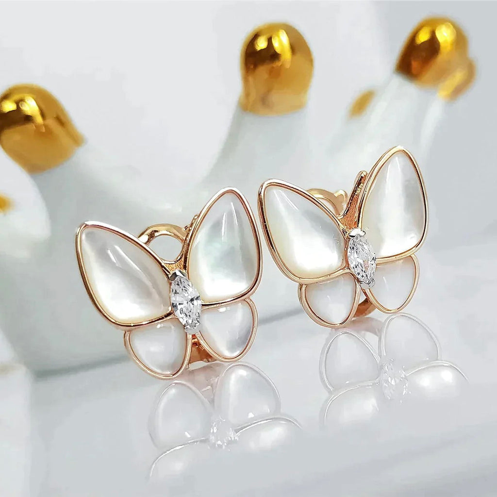 Aura BUTTERFLY MOP DIAMOND EARRINGS