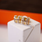 Aura MINI POP H GOLD EARRINGS GREY