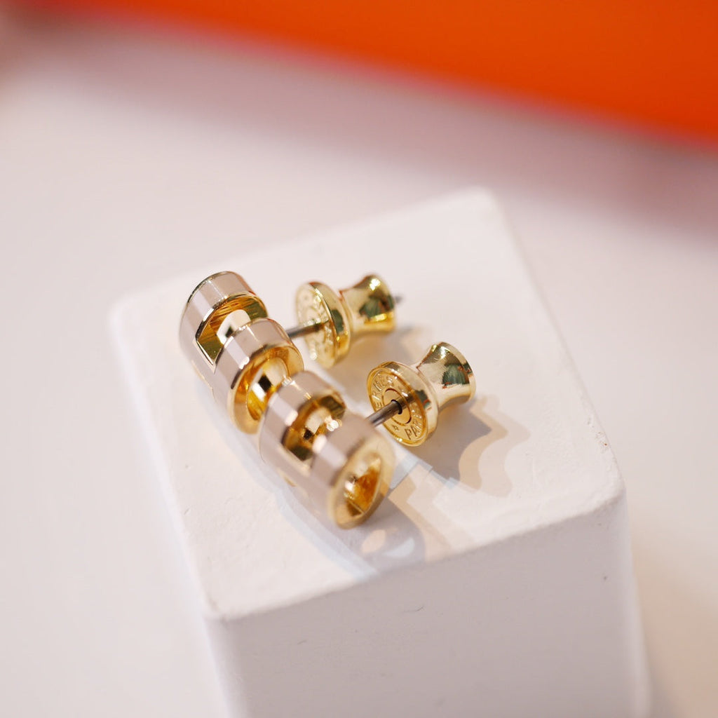Aura MINI POP H GOLD EARRINGS GREY