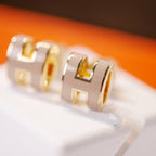 Aura MINI POP H GOLD EARRINGS GREY