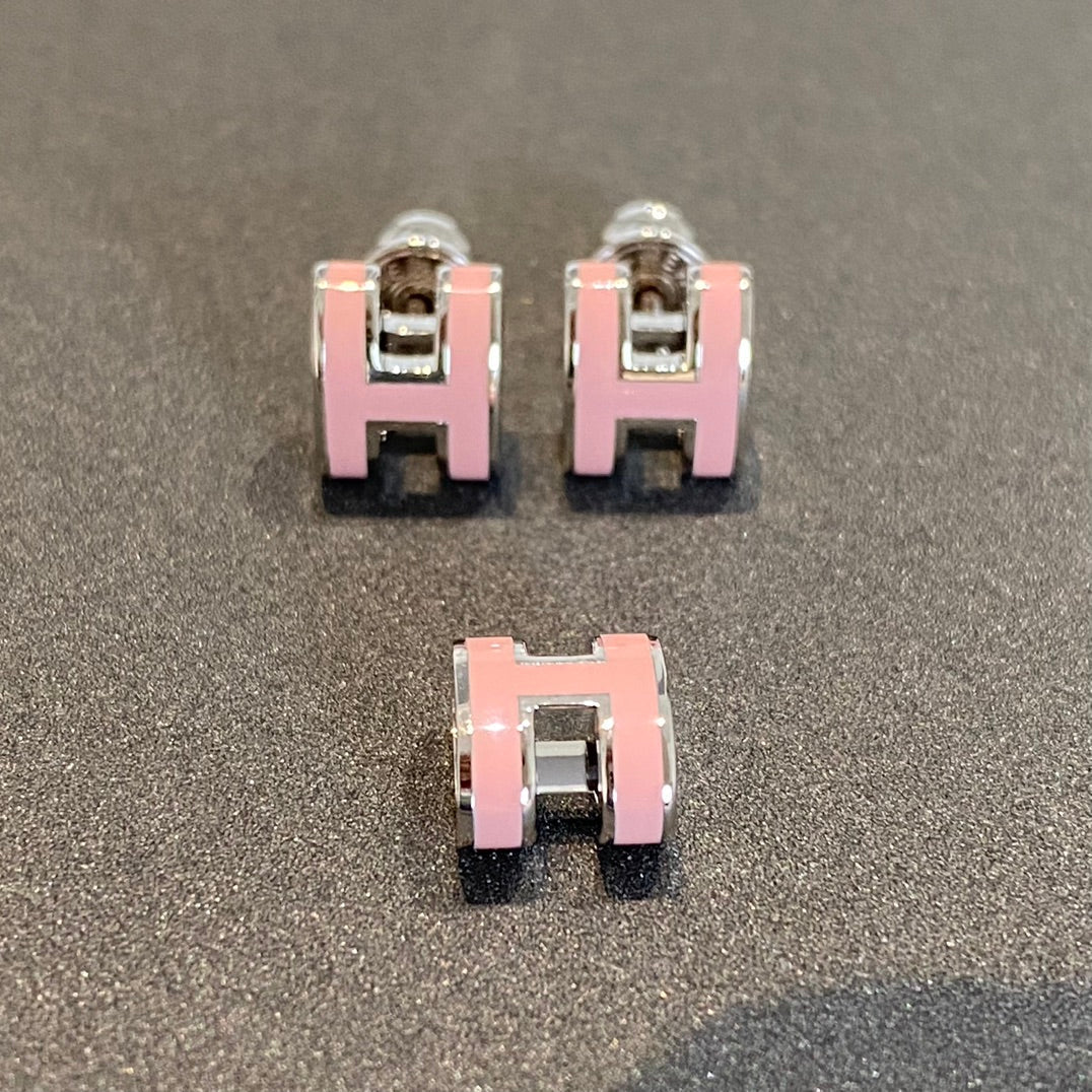 Aura MINI POP H SILVER EARRINGS PINK