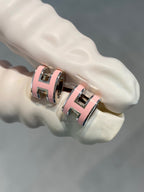 Aura MINI POP H SILVER EARRINGS PINK