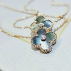 Aura CLOVER 15MM DIAMOND AND MOTHER-OF-GREY NECKLACE