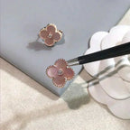 Aura CLOVER MEDIUM 1 MOTIVE ROSA MOP DIAMANT OHRRINGE