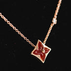Aura STAR NECKLACE PINK GOLD 1 DIAMOND