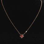 Aura STAR NECKLACE PINK GOLD 1 DIAMOND