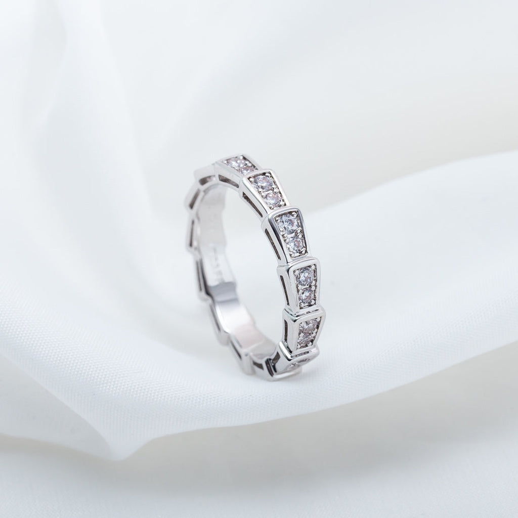 [⭐DORISW]SERPENTI RING SILVER DIAMOND PAVED 3MM