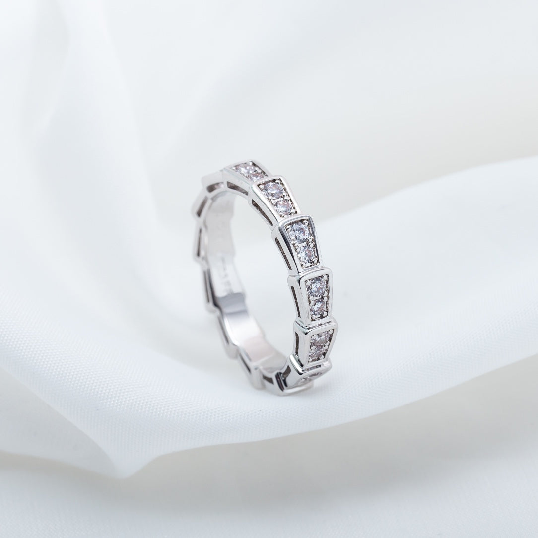 [⭐DORISW]SERPENTI RING SILVER DIAMOND PAVED 3MM