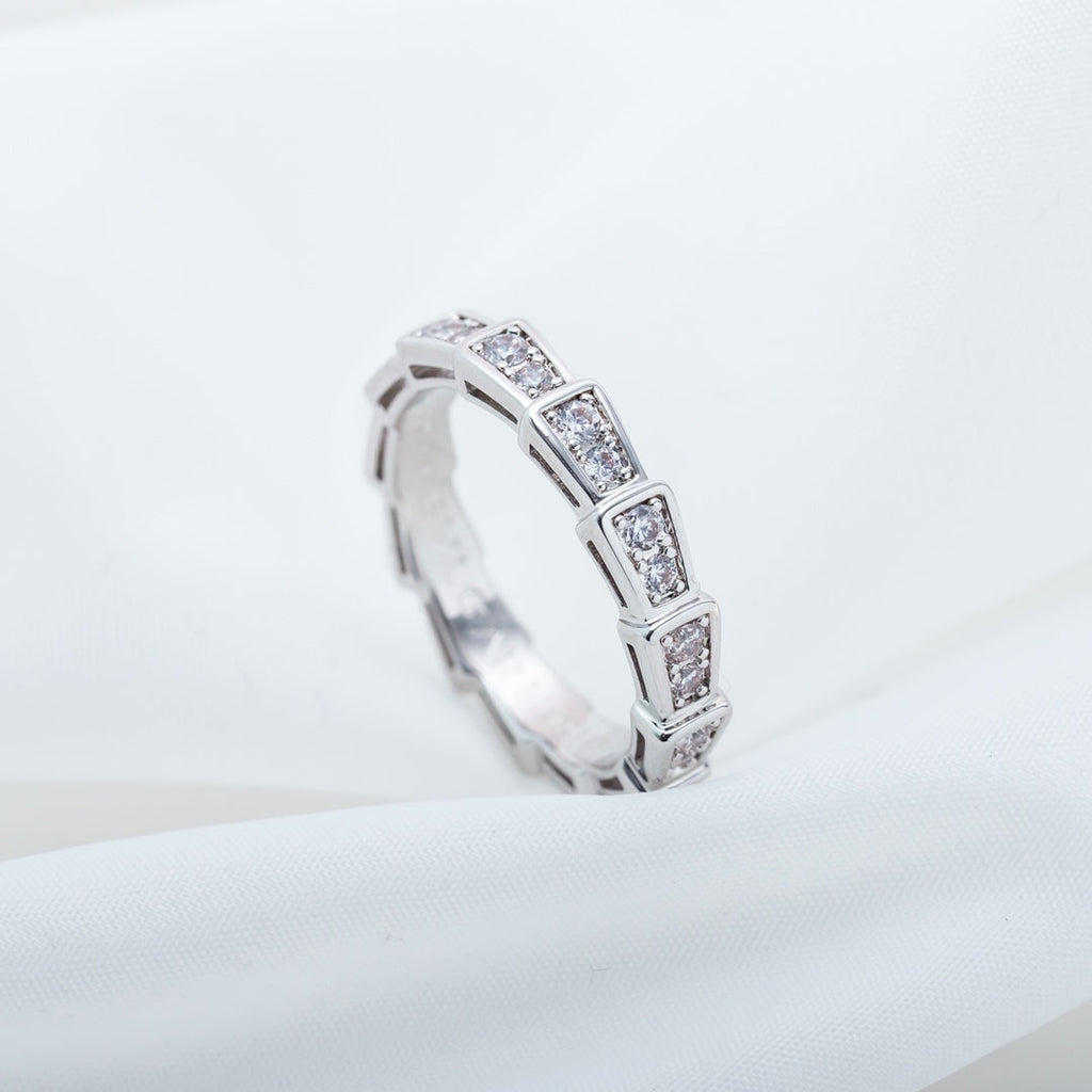 [⭐DORISW]SERPENTI RING SILVER DIAMOND PAVED 3MM