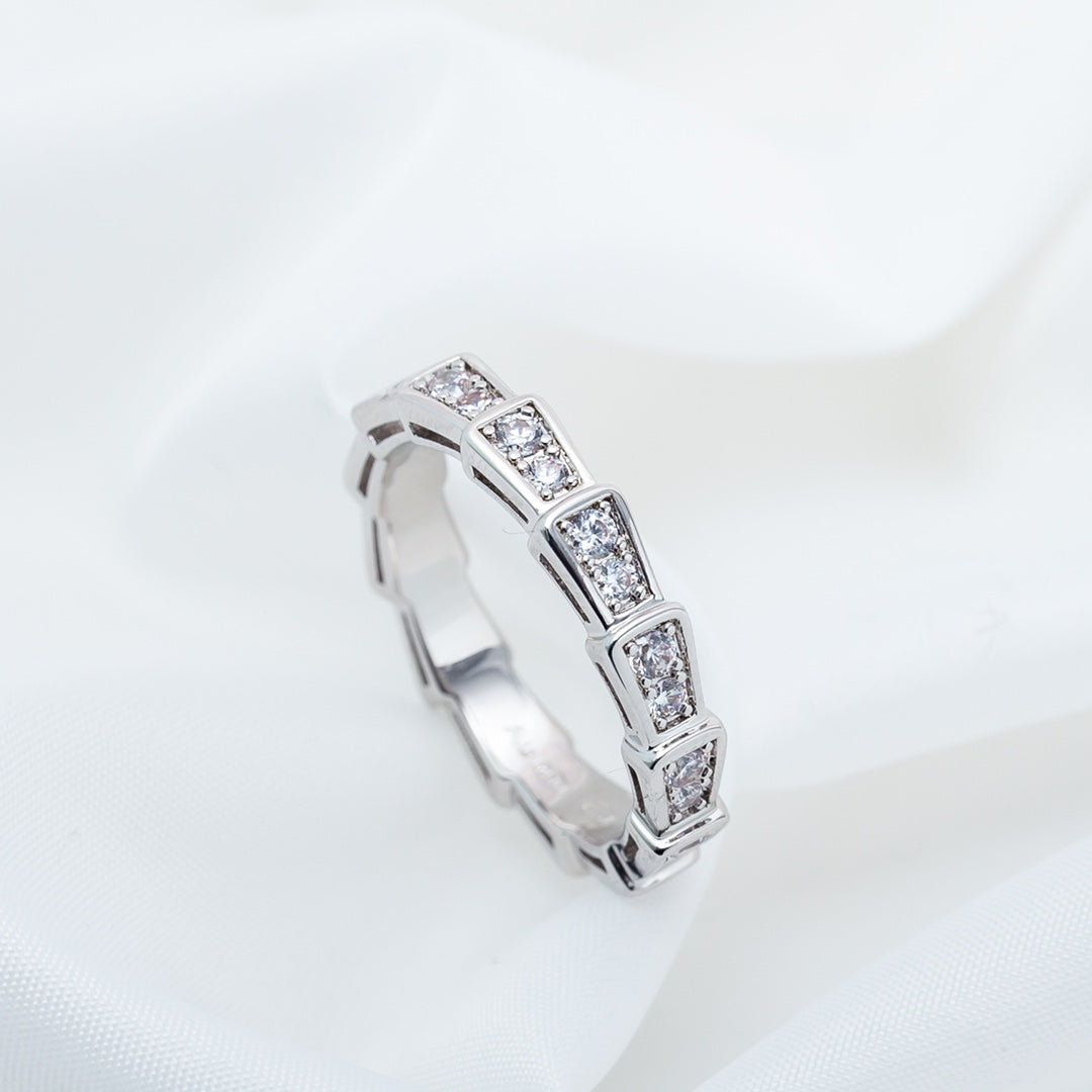[⭐DORISW]SERPENTI RING SILVER DIAMOND PAVED 3MM