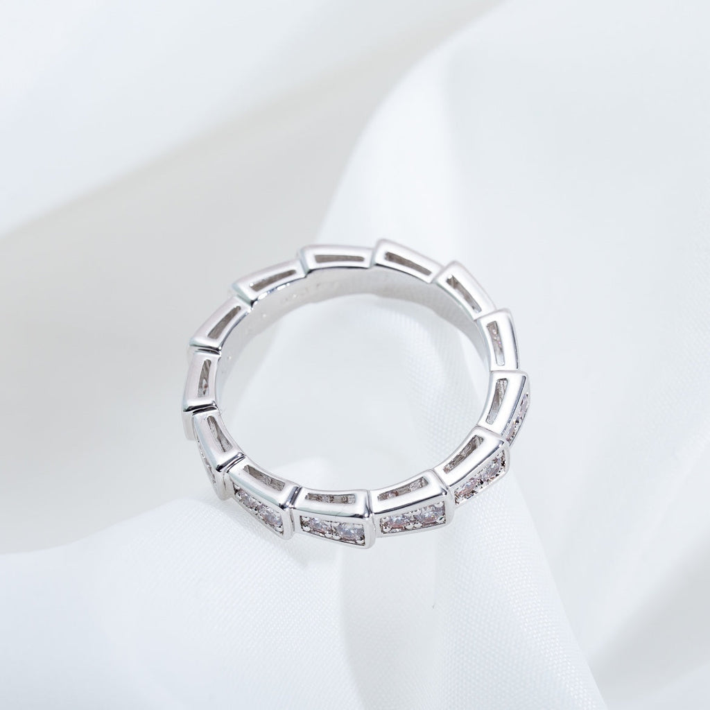[⭐DORISW]SERPENTI RING SILVER DIAMOND PAVED 3MM