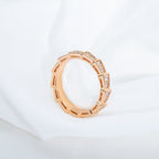 [⭐DORISW]SERPENTI RING PINK GOLD DIAMOND PAVED 3MM