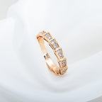 [⭐DORISW]SERPENTI RING PINK GOLD DIAMOND PAVED 3MM
