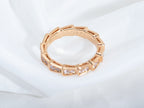 [⭐DORISW]SERPENTI RING PINK GOLD DIAMOND PAVED 3MM
