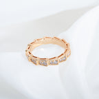 [⭐DORISW]SERPENTI RING PINK GOLD DIAMOND PAVED 3MM