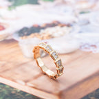[⭐DORISW]SERPENTI RING PINK GOLD DIAMOND PAVED 3MM