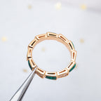 [⭐DORISW]SERPENTI RING PINK GOLD MALACHITE DIAMOND 3MM