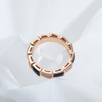 [⭐Veya]セルペンティ リング ピンクゴールド ブラックマザーオブパール ダイヤモンドパヴェ 4mm