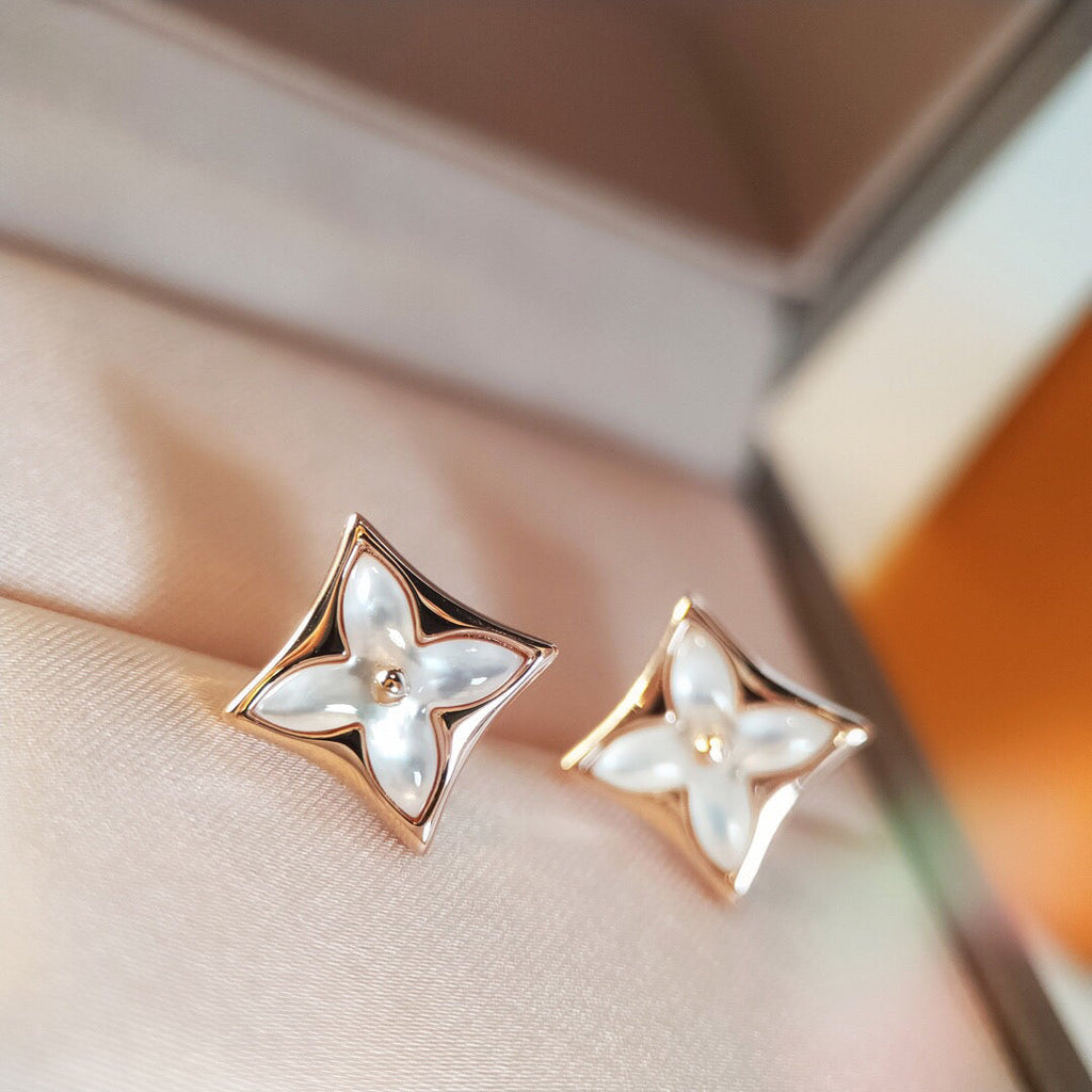 Aura STAR MOP PINK GOLD EARRINGS