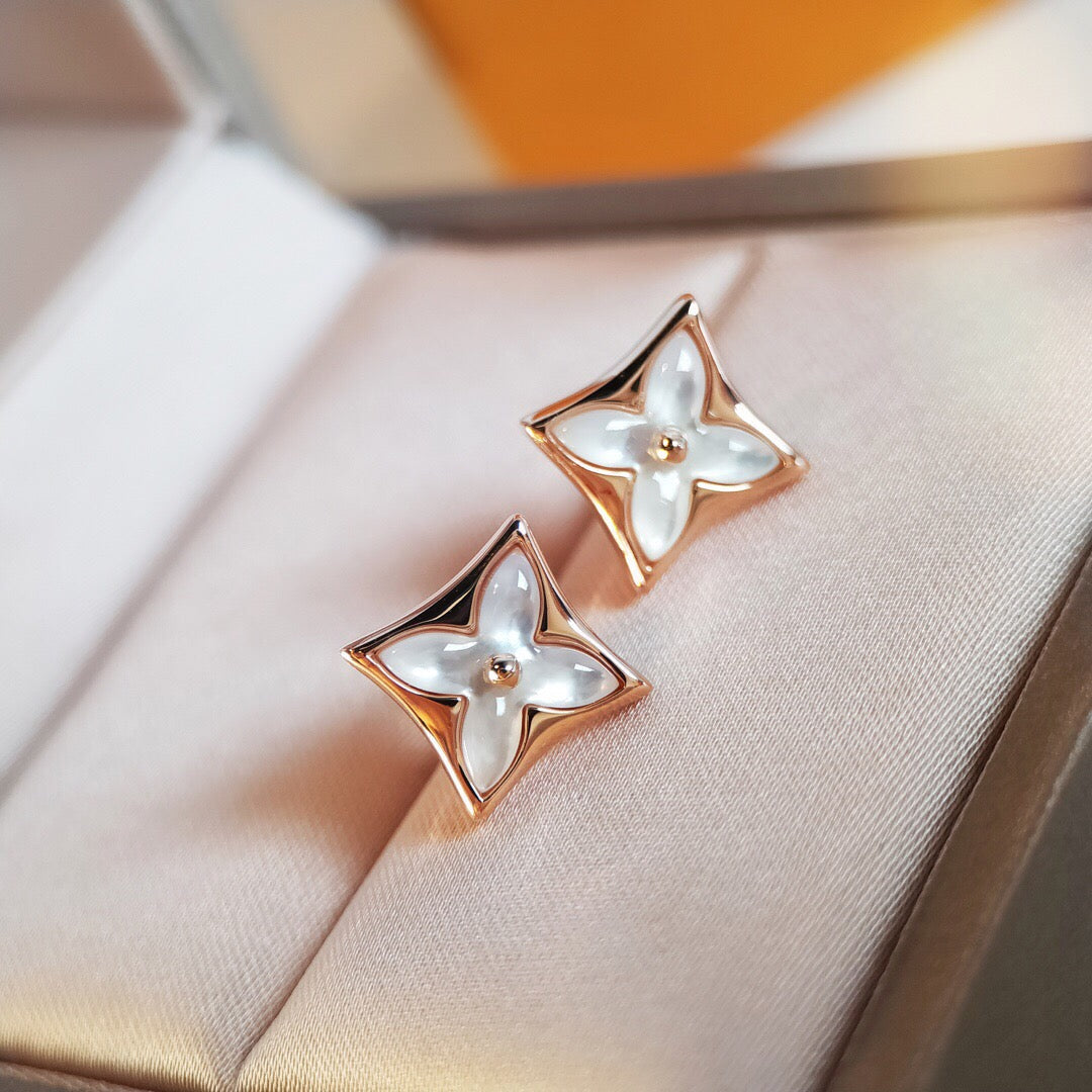 Aura STAR MOP PINK GOLD EARRINGS