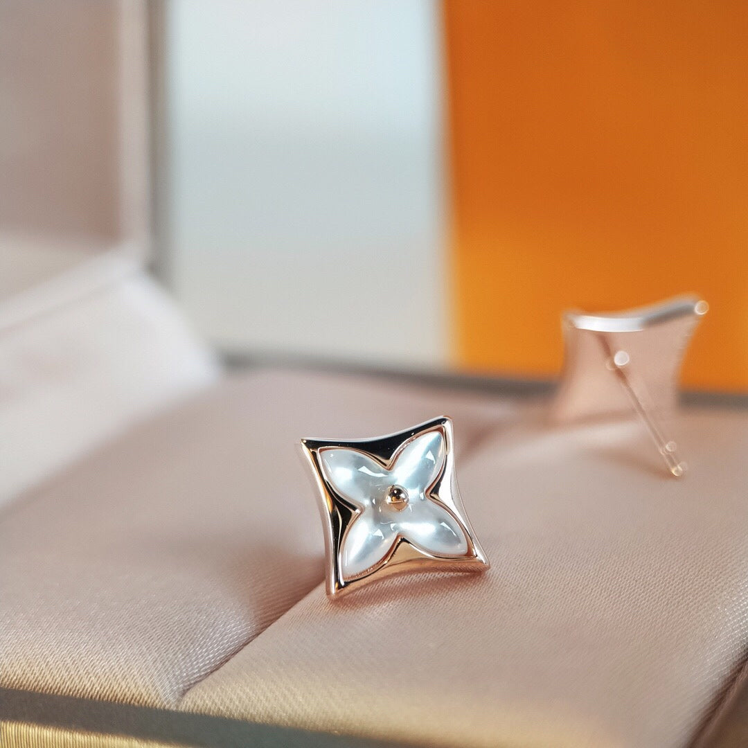 Aura STAR MOP PINK GOLD EARRINGS
