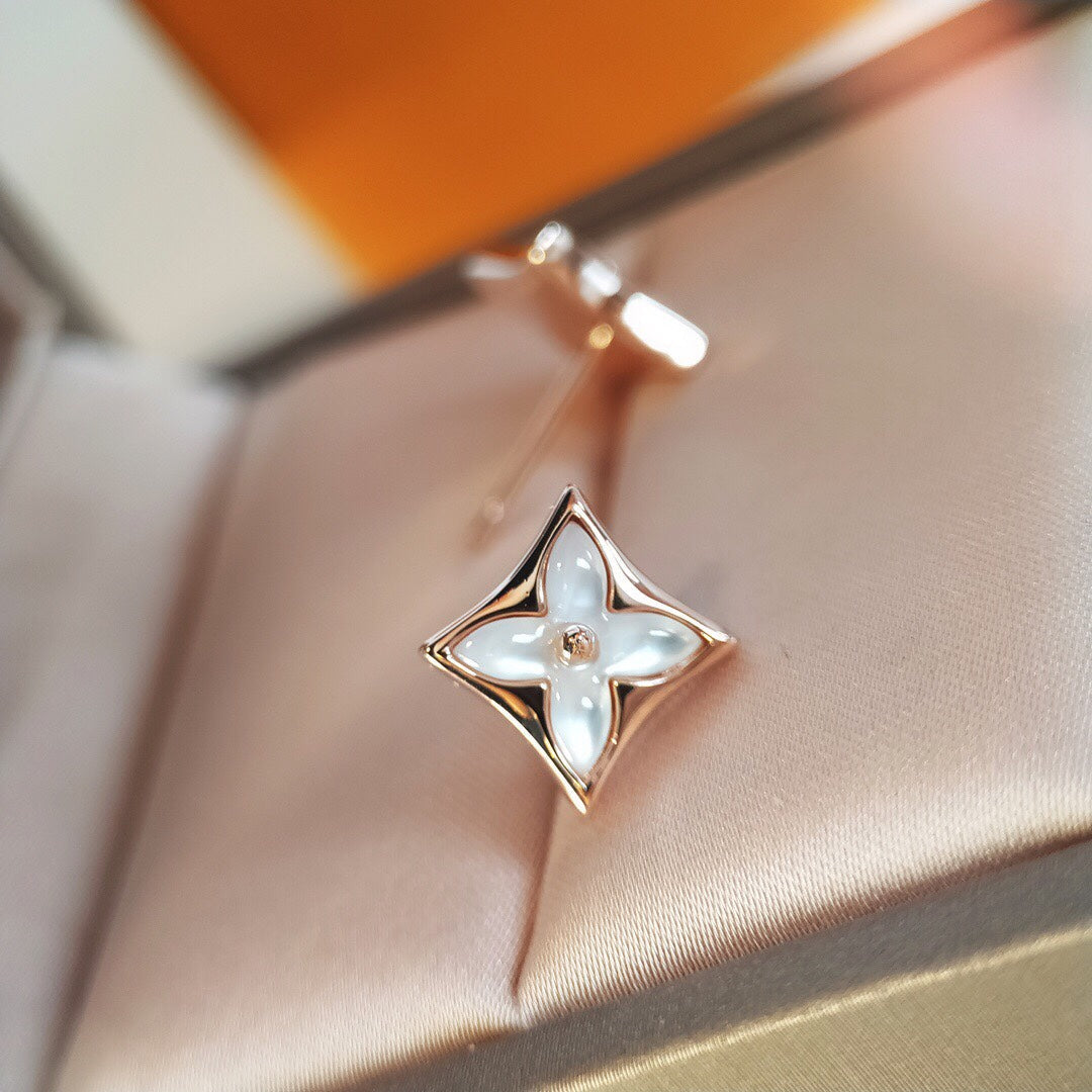 Aura STAR MOP PINK GOLD EARRINGS