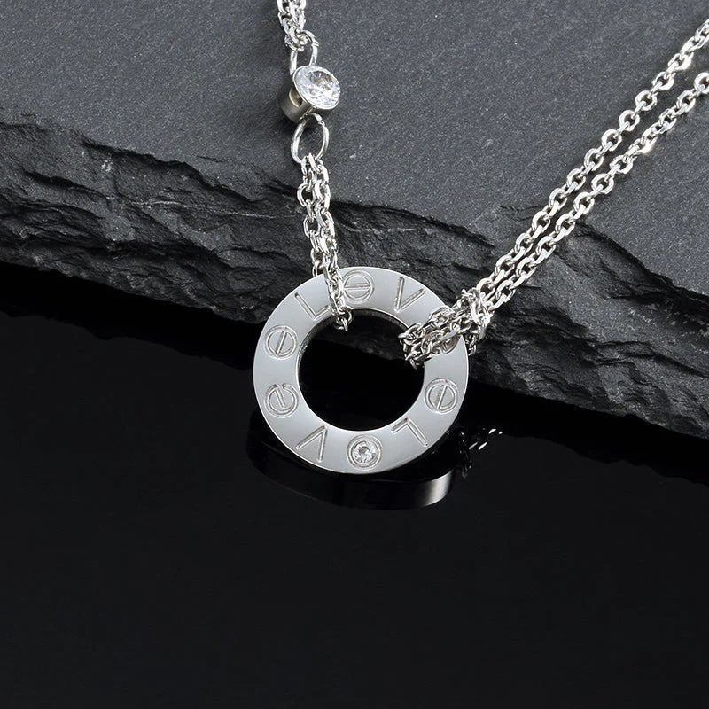 Aura LOVE NECKLACE 16MM 2 DIAMONDS
