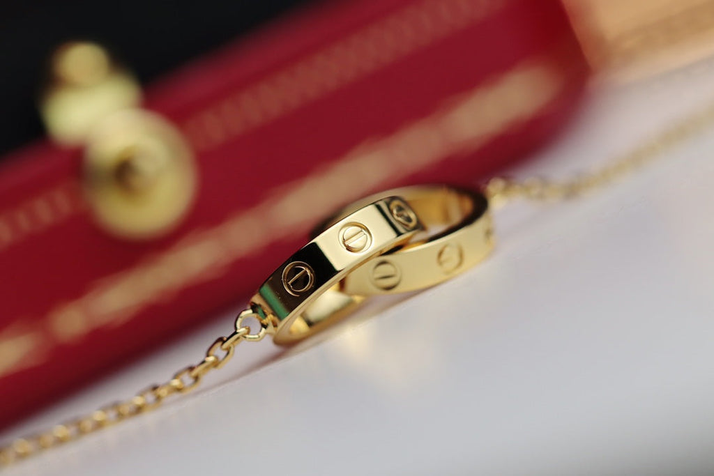 Aura LOVE NECKLACE DOUBLE RING GOLD
