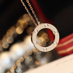 Aura LOVE NECKLACE 16MM 6 DIAMONDS PINK GOLD