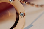 Aura LOVE NECKLACE 16MM 6 DIAMONDS PINK GOLD