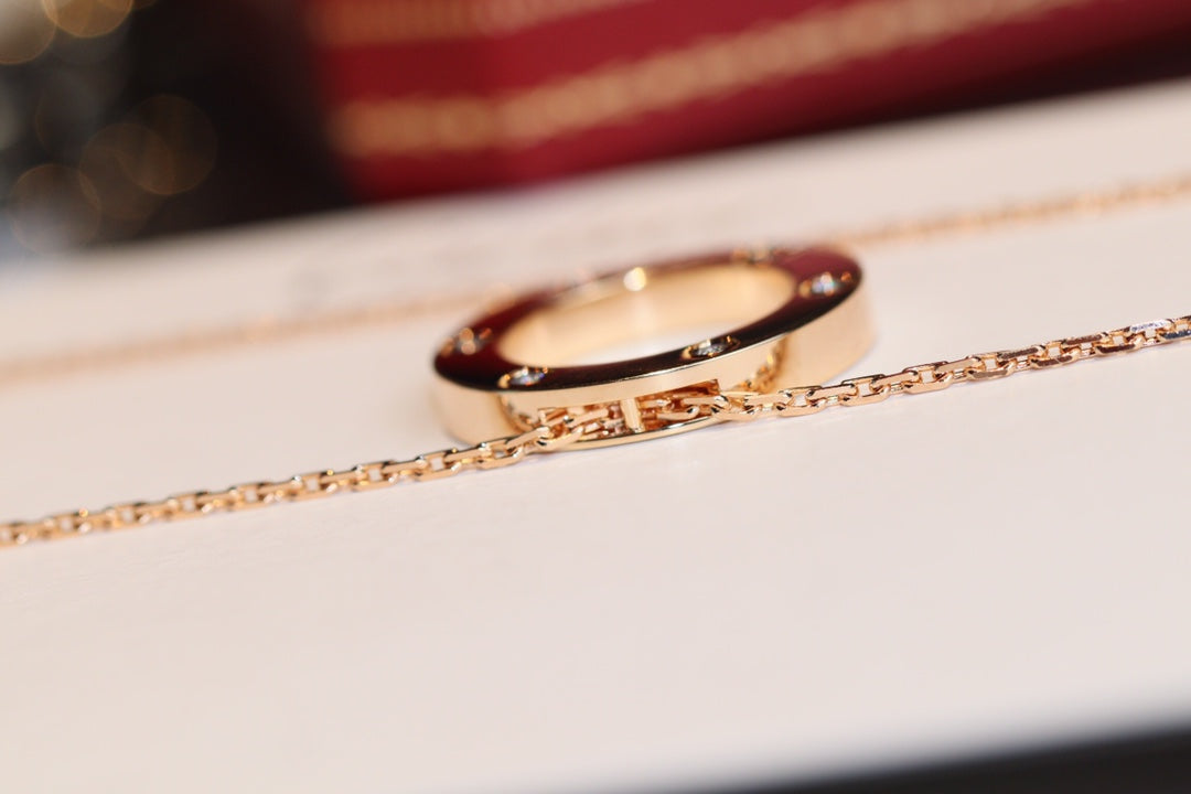 Aura LOVE HALSKETTE 16MM 6 DIAMANTEN ROSÉGOLD