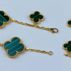 Aura MAGIC CLOVER MALACHIT GOLD ARMAND 5 MOTIVE