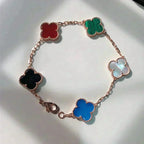 [Aura ]New CLOVER 5 MOTIFS MULTICOLOR BRACELET