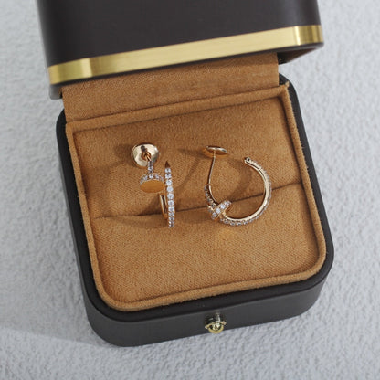 [⭐Aura ]JUSTE EARRINGS 12.75MM PINK GOLD DIAMOND