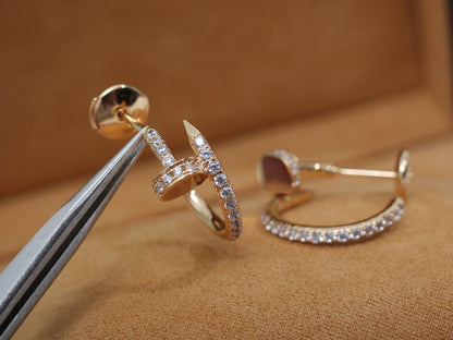 [⭐Aura ]JUSTE EARRINGS 12.75MM PINK GOLD DIAMOND